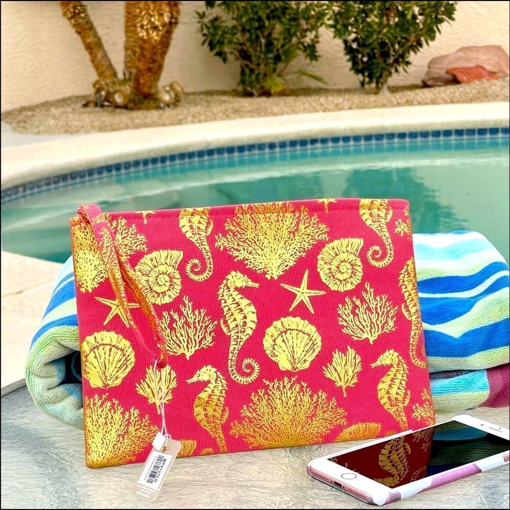 Stylemaker Sea Life Gold Foil Wristlet Bag